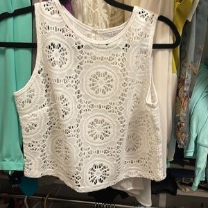 White crochet crop top